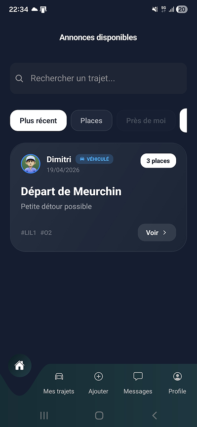 Annonce covoiturage Lauwin-Planque (#LIL1) - Dimitri